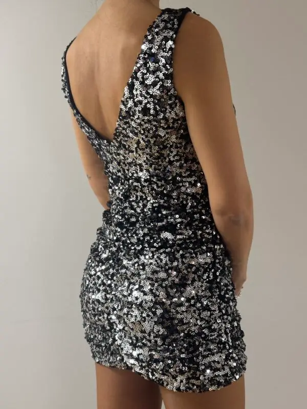 VESTIDO LENTEJUELAS PLATEADO - Imagen 2