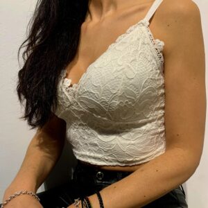 Top encaje tirantes blanco