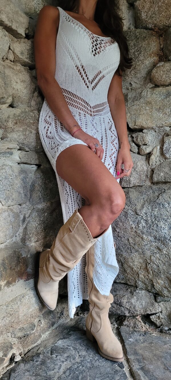 Vestido largo crochet